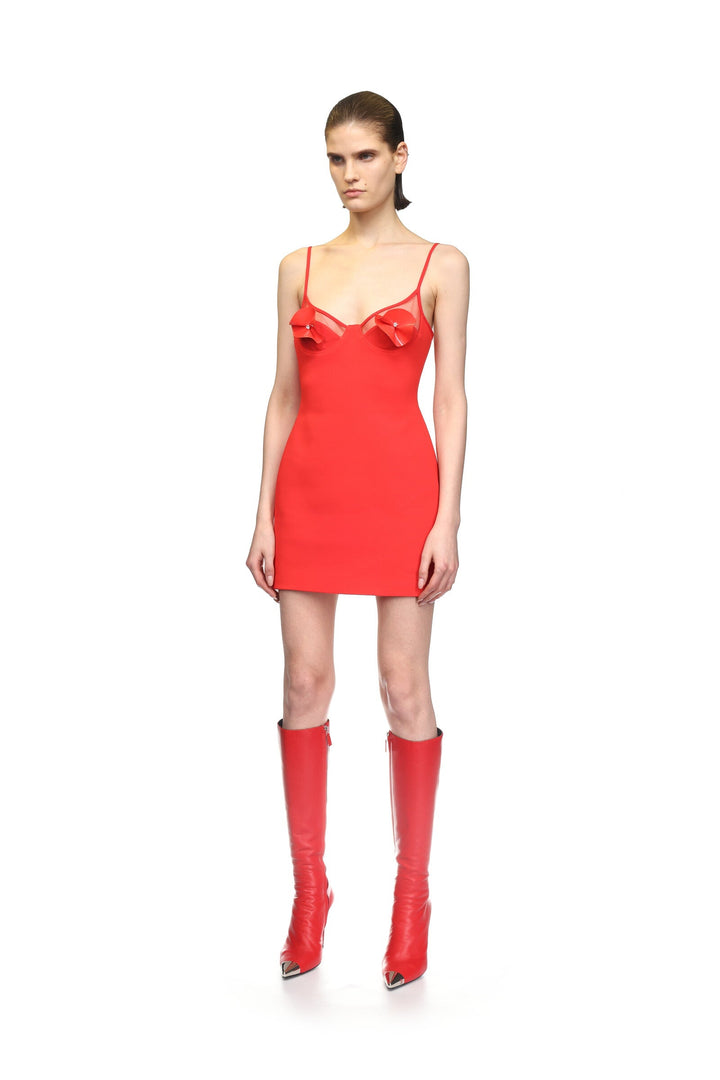 NAPA LEATHER KNEE HIGH BOOTS IN RED