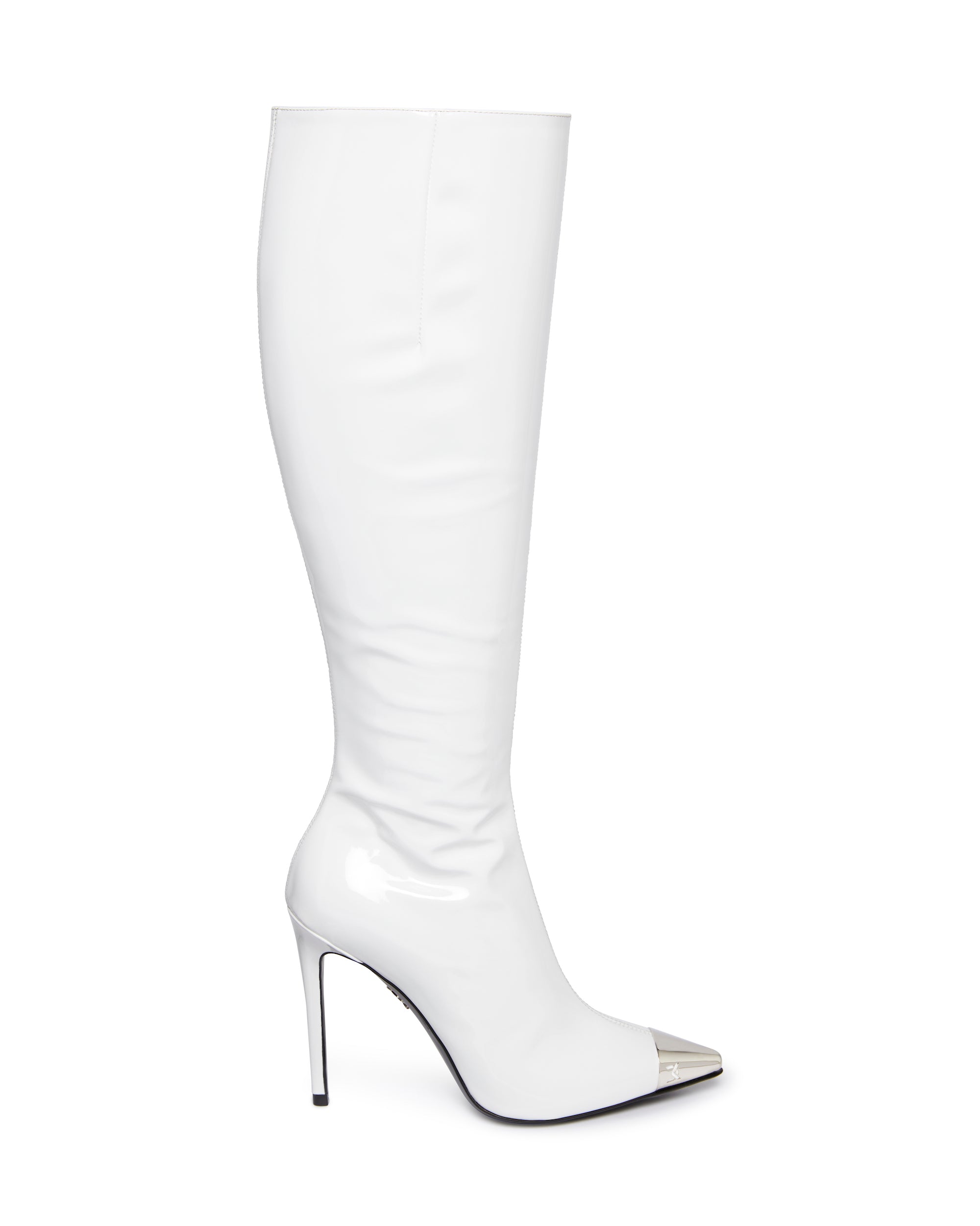 PATENT LEATHER KNEE HIGH BOOTS IN WHITE David Koma