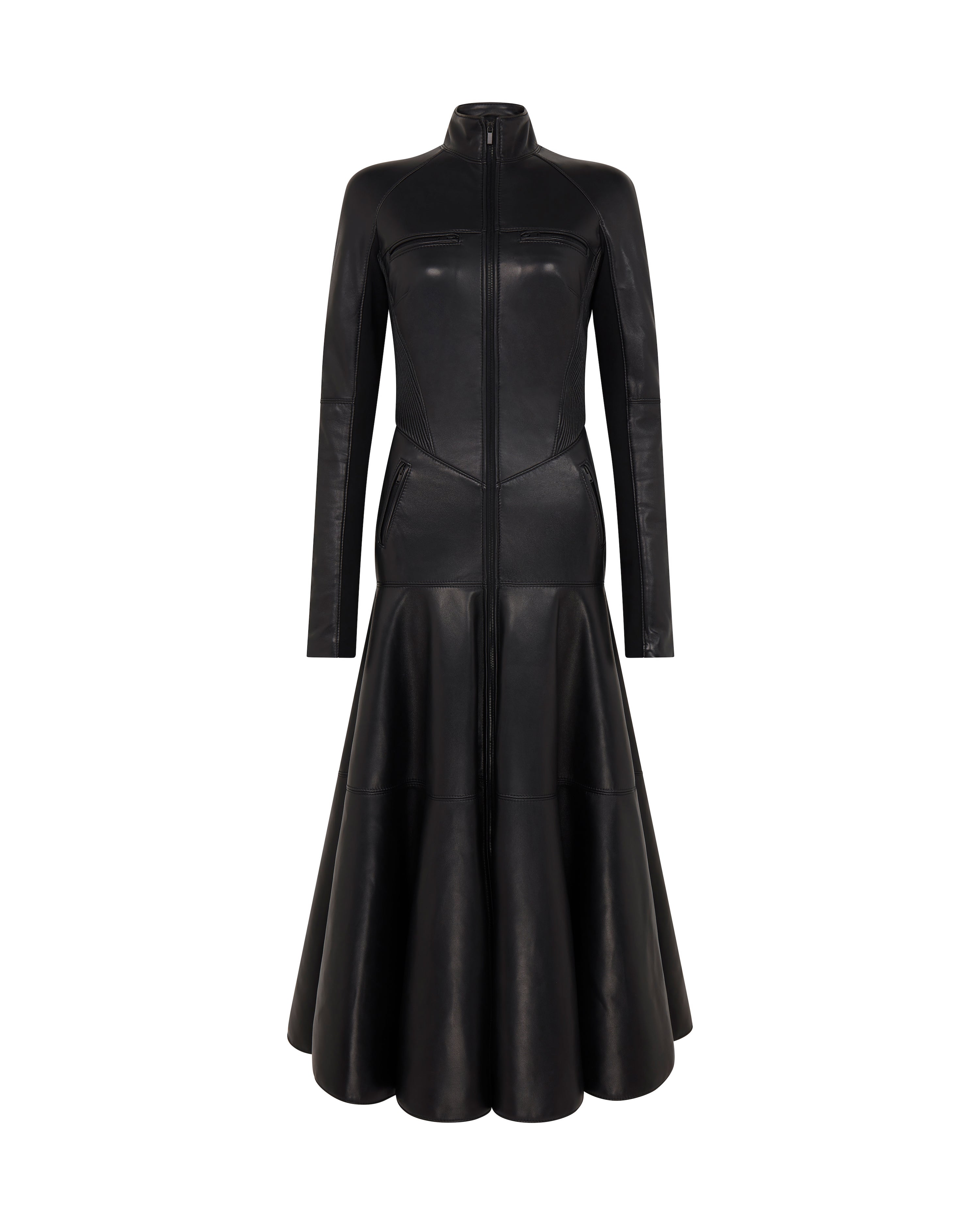 david koma leather dress David Koma Black Leather Strapless Mini Dress M