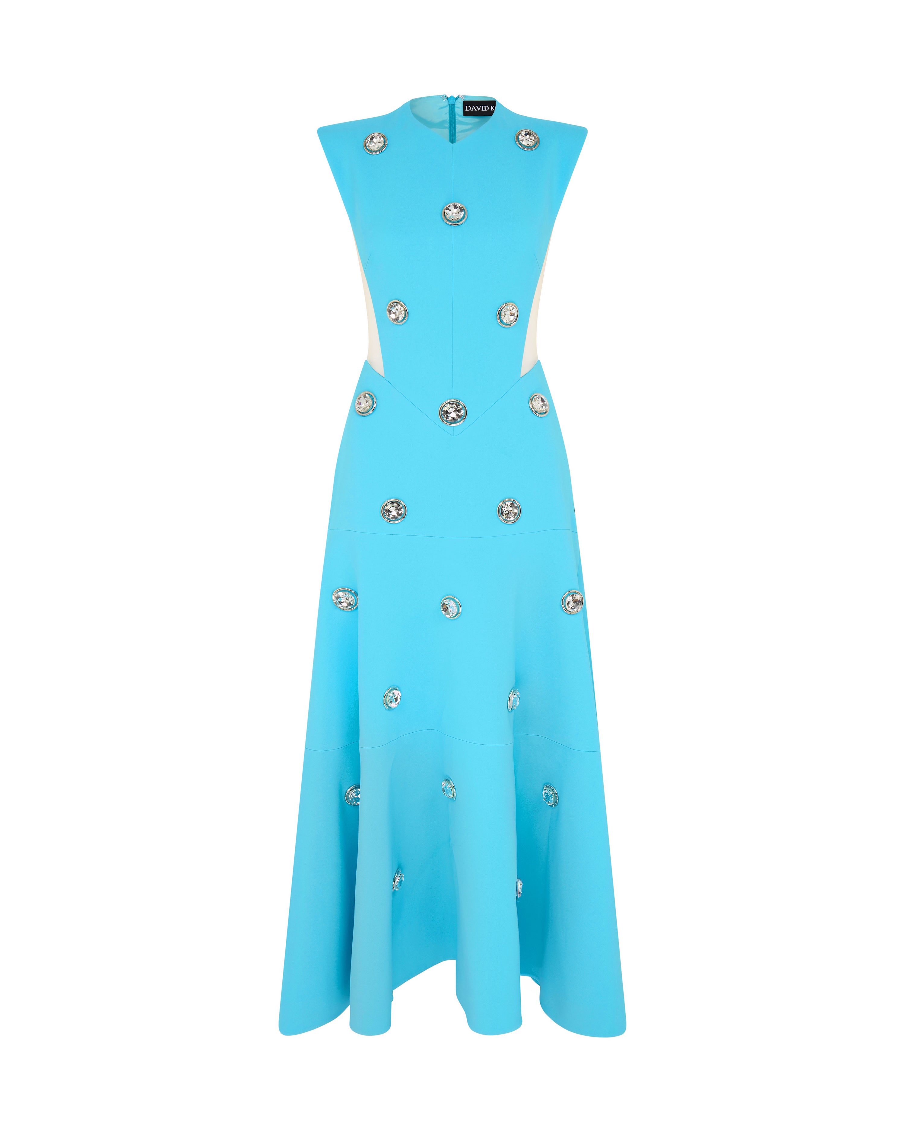ワンピース DAVID KOMA Women Dresses RE25DK58D BL SI BLUE David Koma Asymmetric Cut One Sleeve Dress in Turquoise