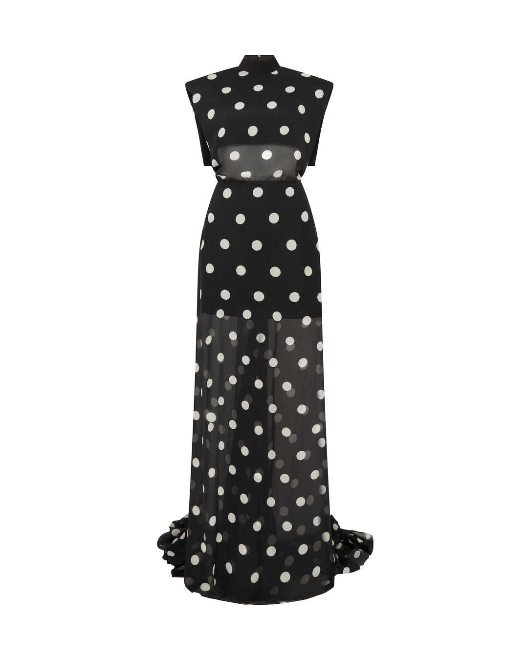POLKA-DOT PRINTED OPEN BACK GOWN