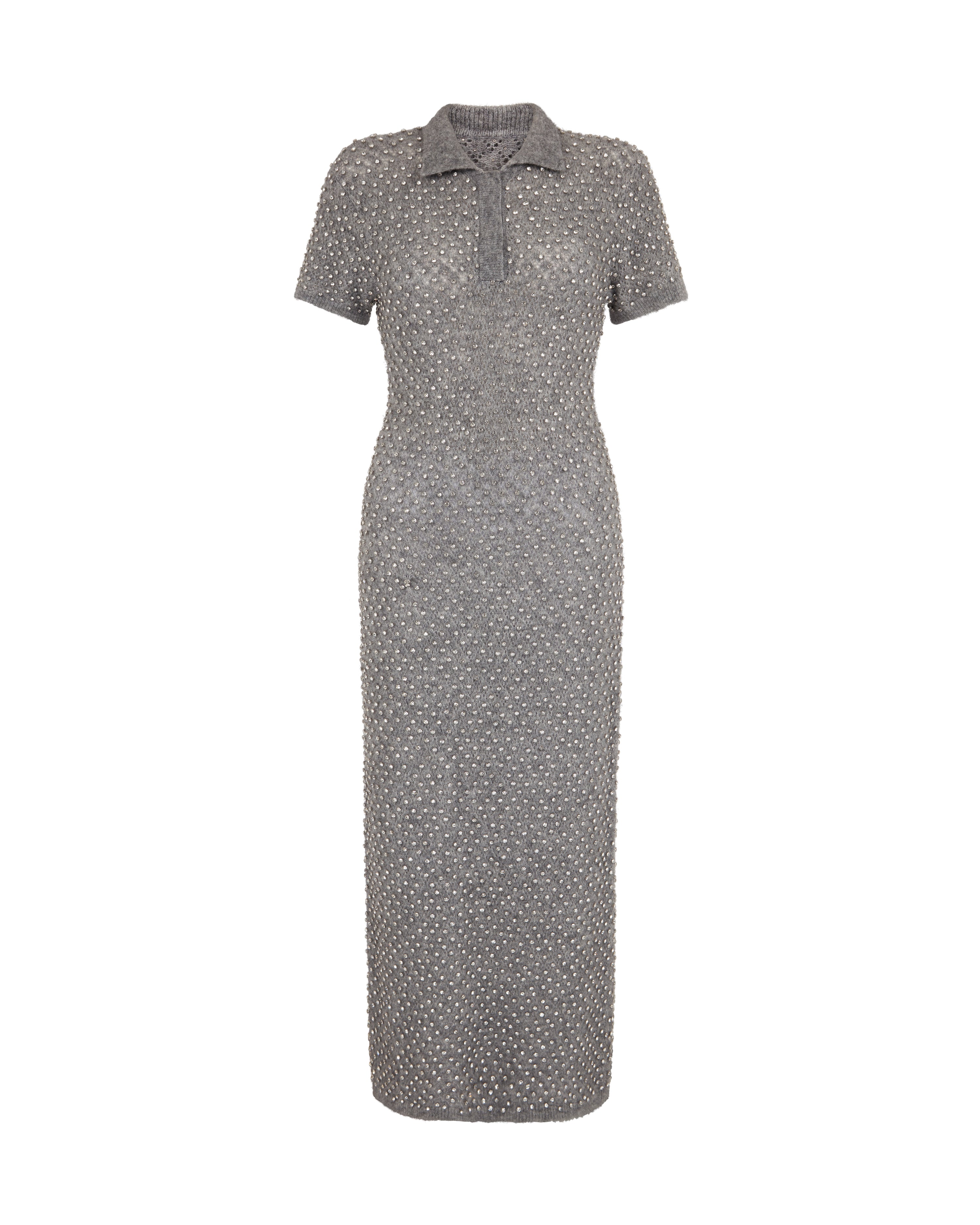 david koma crystal embellished shirt dress DAVID KOMA One-sleeve Crystal-embellished Mesh-trimmed Cady Mini Dress - Women - Black Dresses