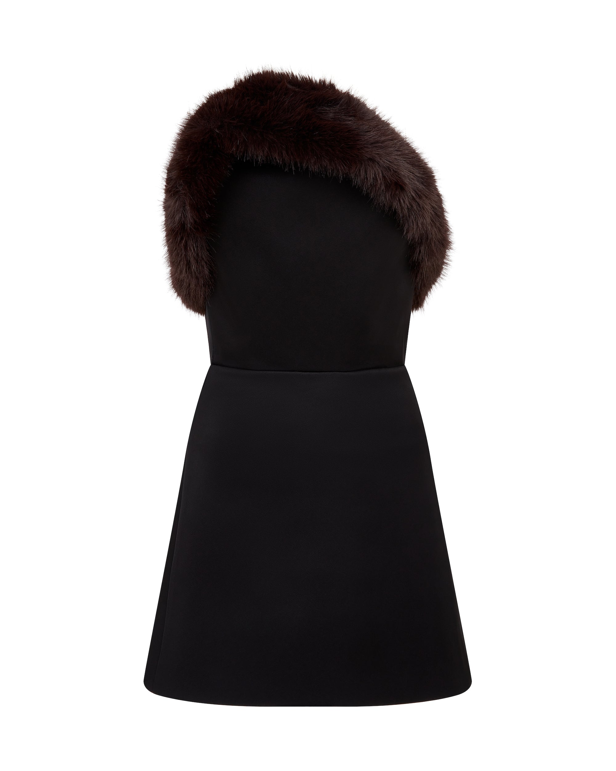 FAUX-FUR TRIM STRAPLESS MINI DRESS – David Koma