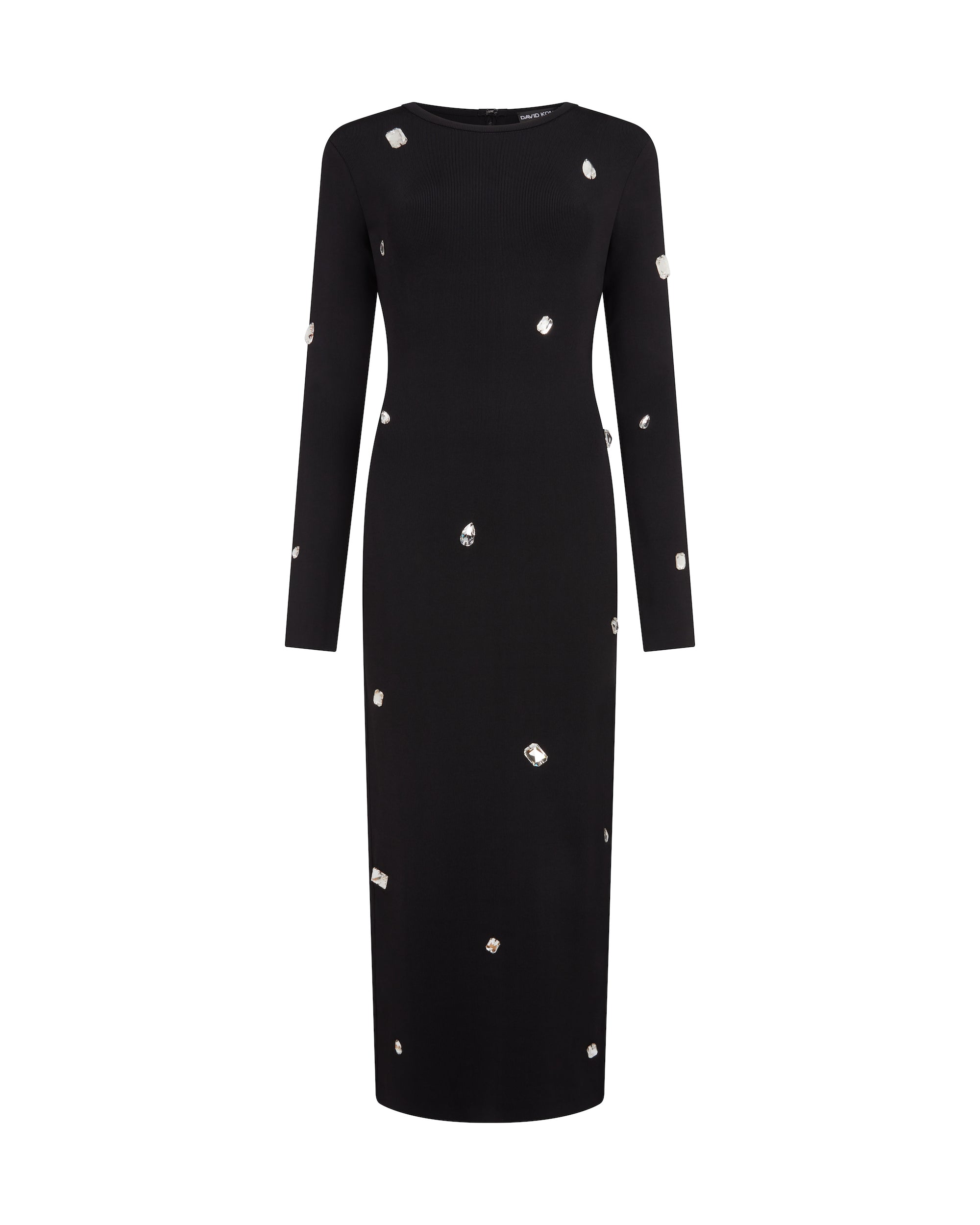 ALLOVER CRYSTAL EMBROIDERED MIDI KNIT DRESS – David Koma