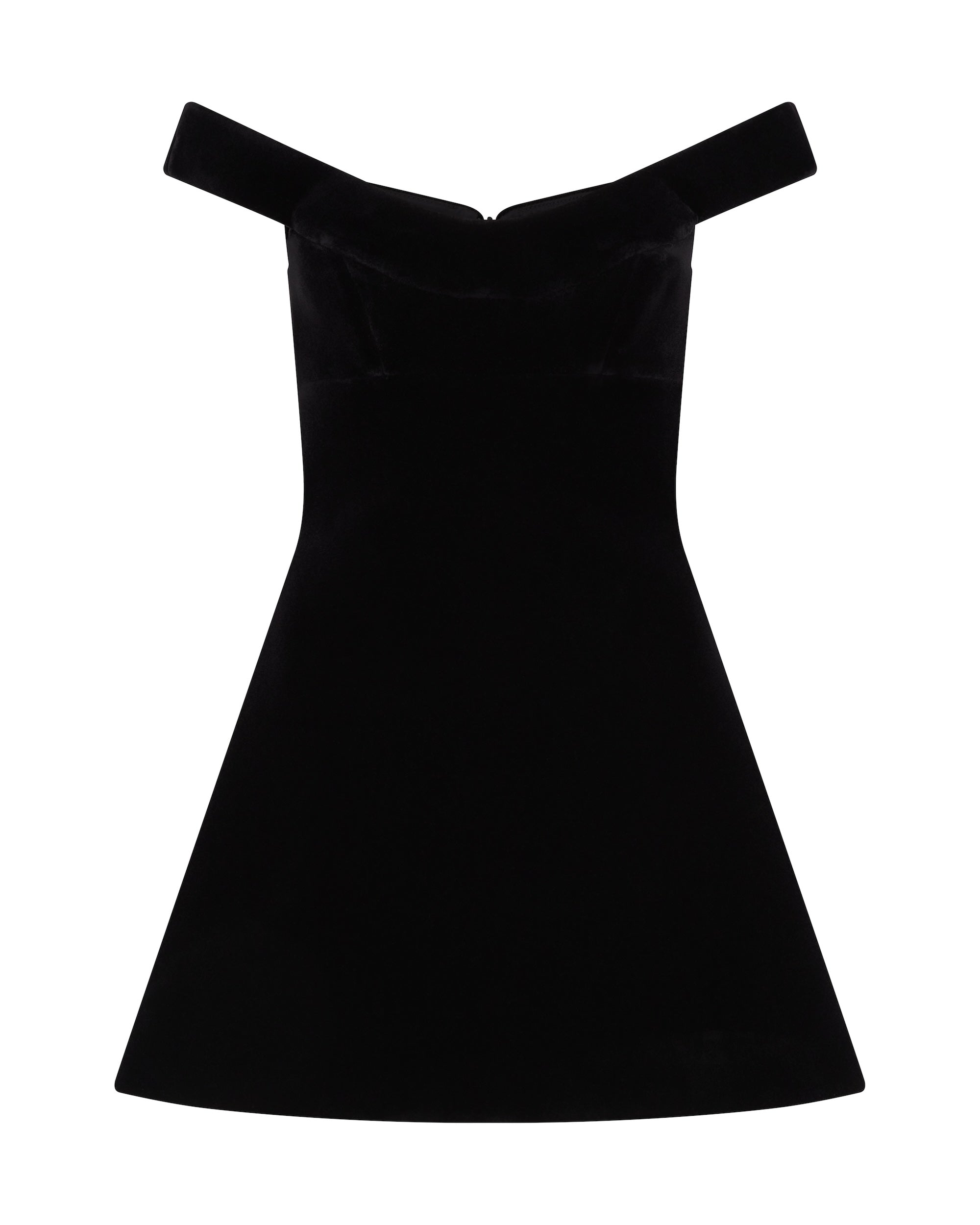 David Koma OFF SHOULDER MINI VELVET DRESS Black / 8