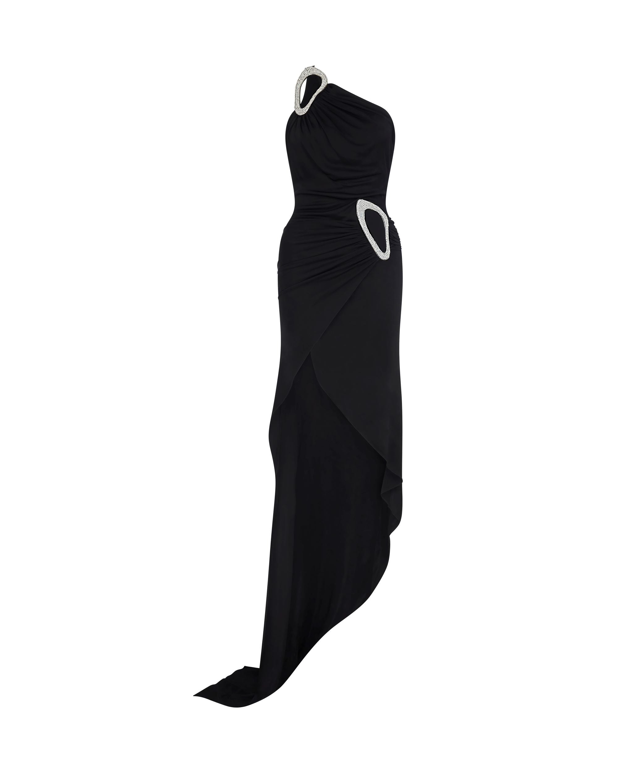 ワンピース DAVID KOMA 'Crossbody & Open Leg Ruffle Detail' dress Black David Koma Black Crossbody & Open Leg Ruffle Detail dress