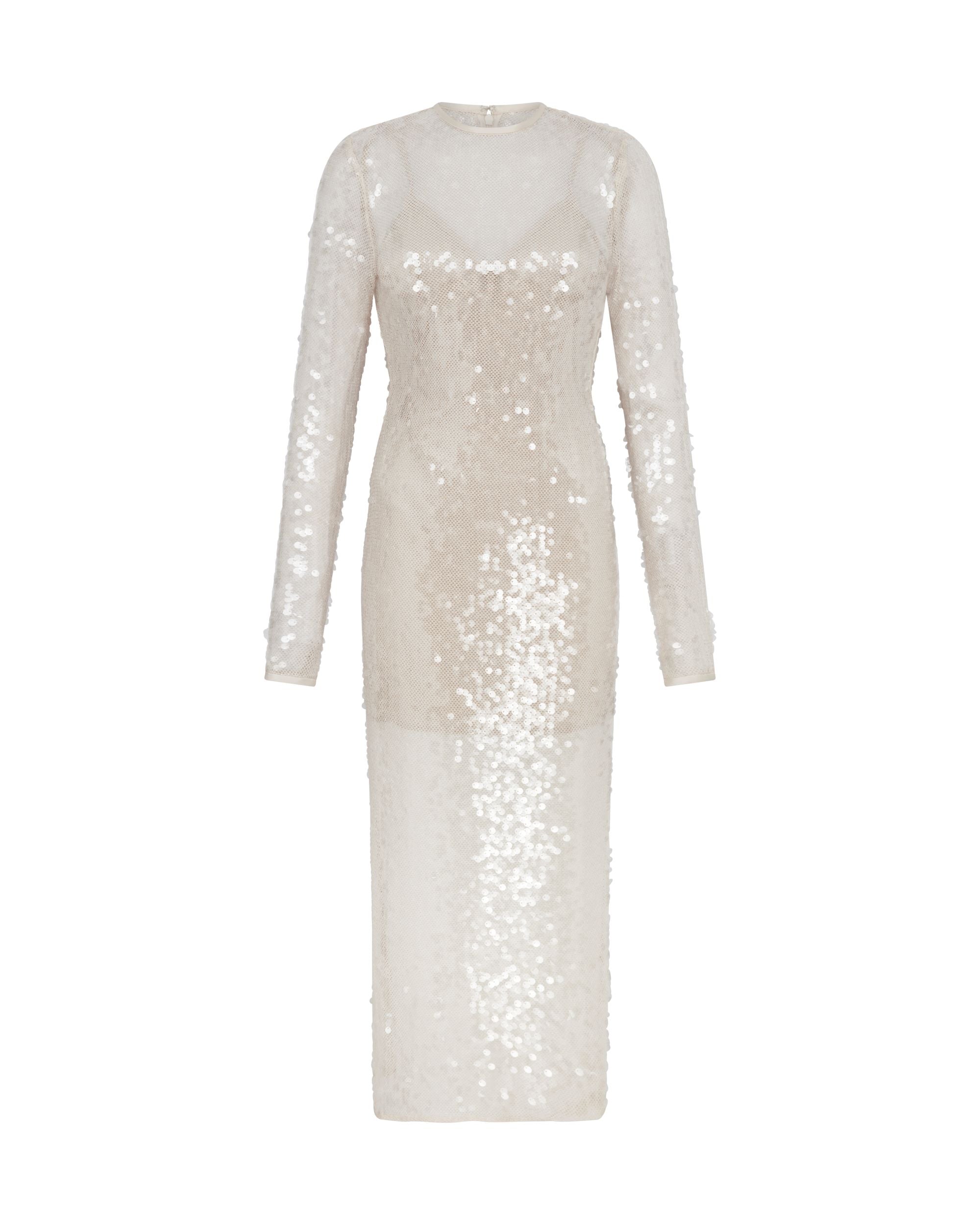 david koma sequined midi dress David Koma SLEEVELESS BLOUSON SEQUIN MIDI dress SILVER / 12