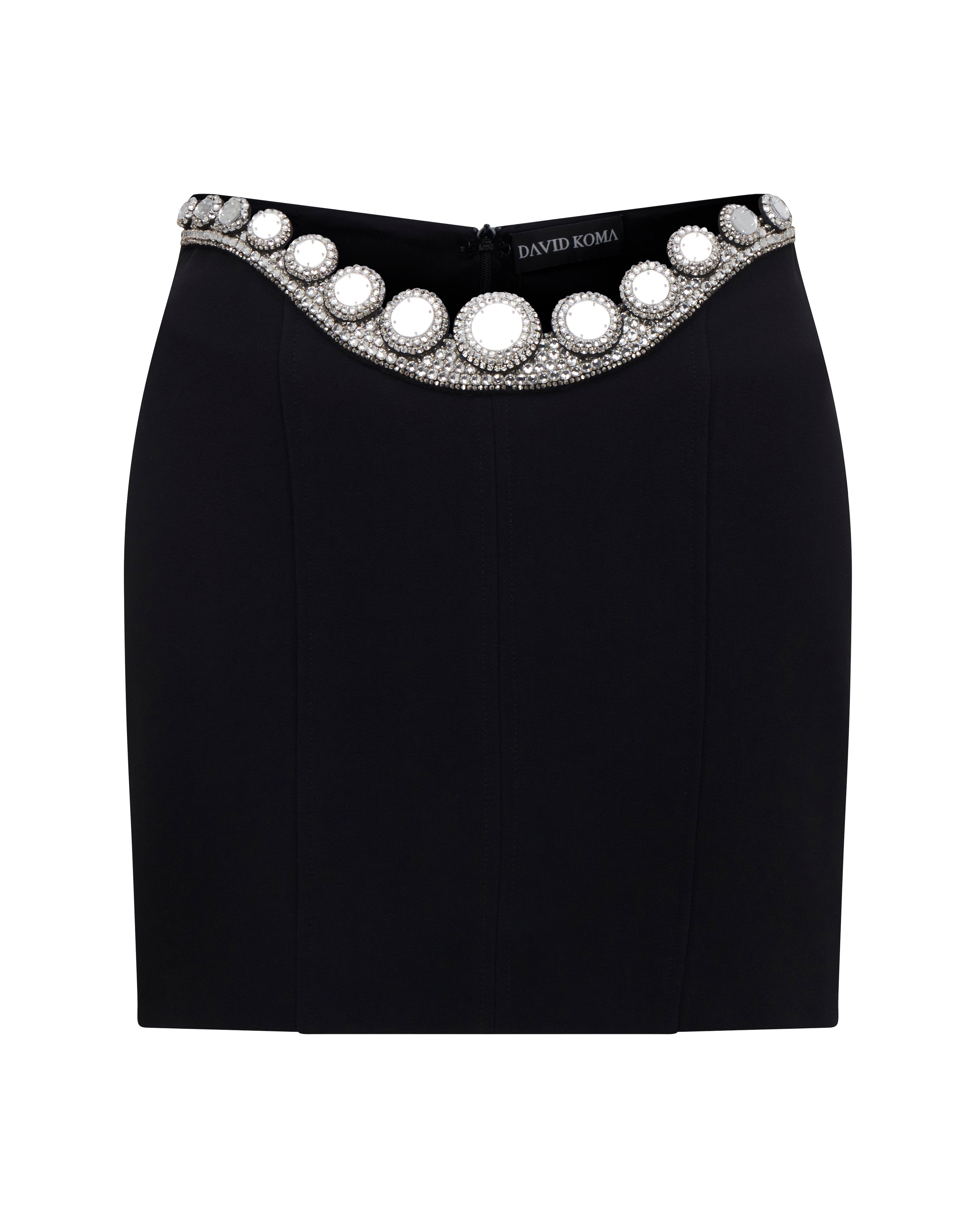 FEATHER TRIM MINI SKIRT – David Koma