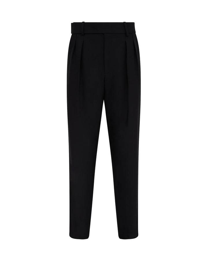WIDE LEG TUXEDO WOOL TROUSERS