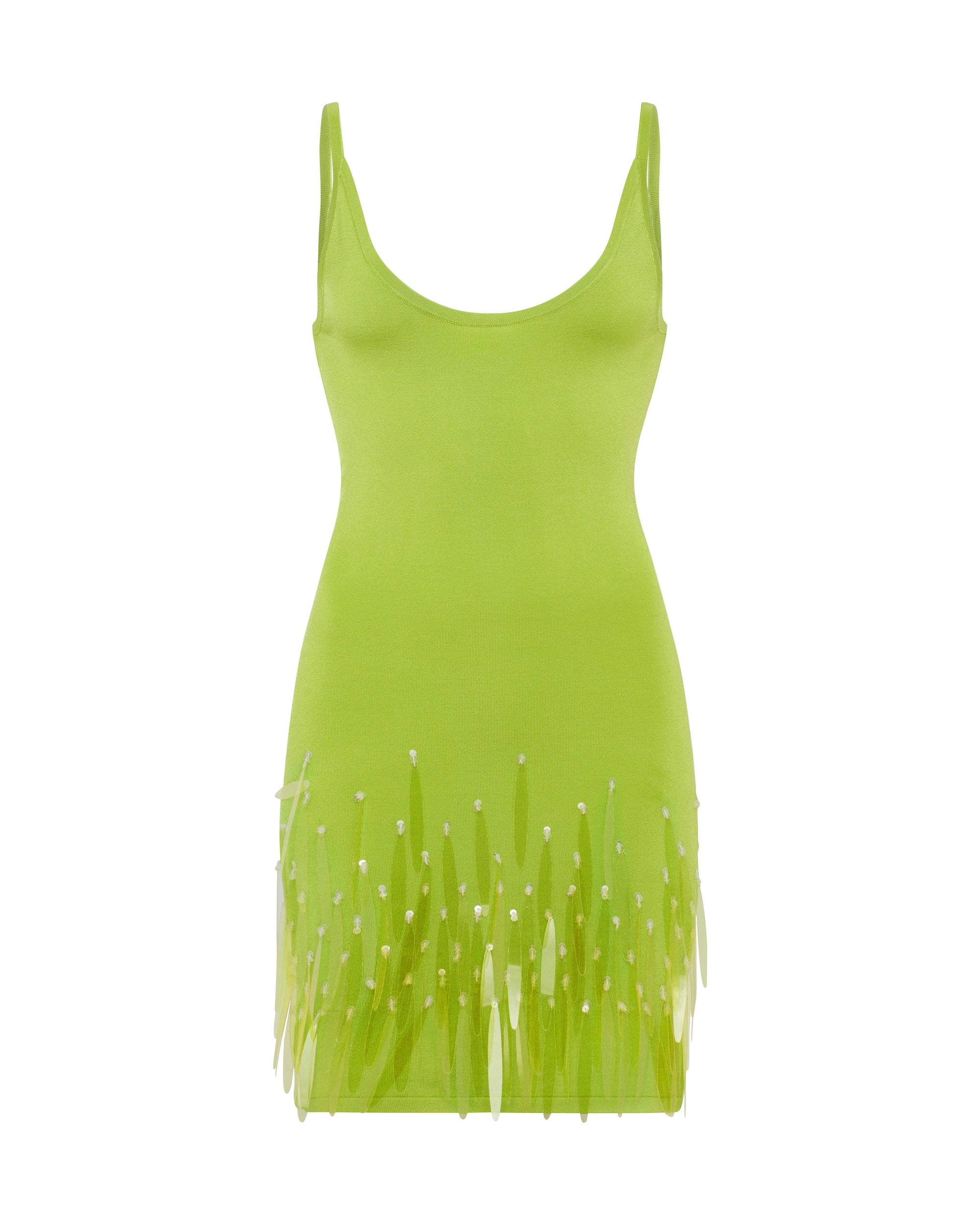 david koma knit dress SEQUIN EMBROIDERED MINI – Fringe draped