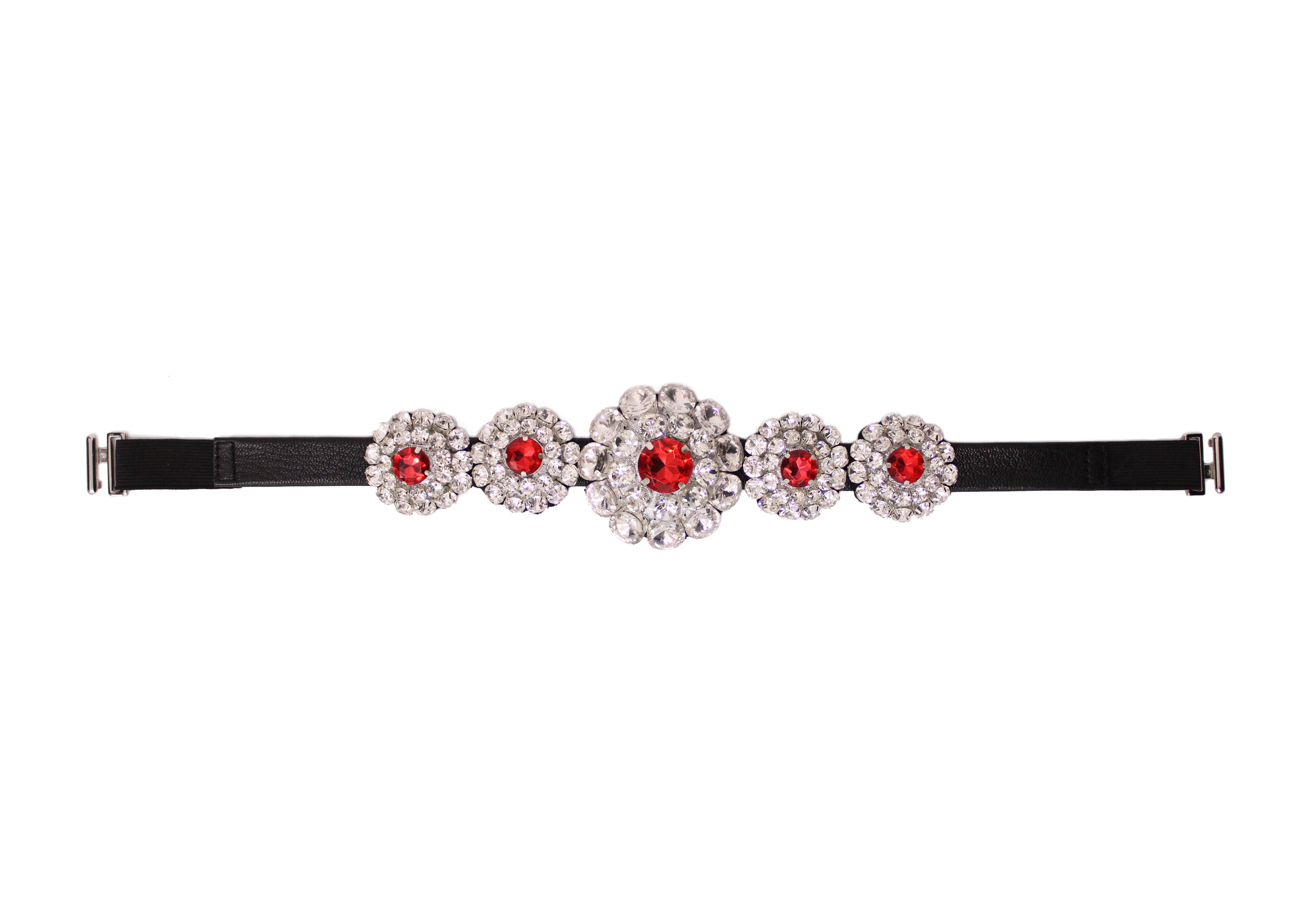 Black Garter Belt with Rhinestone Gems