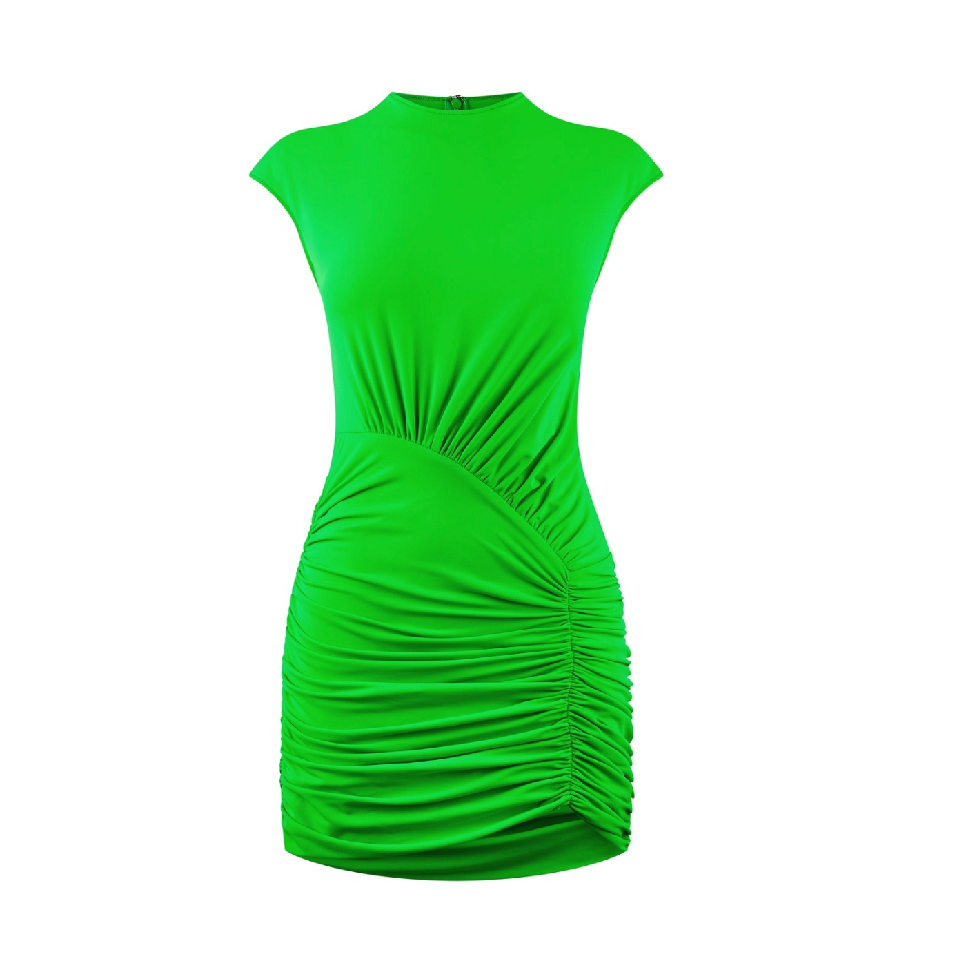 Neon lime ruched dress online