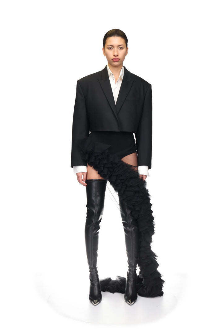 RUFFLE HEM TULLE SKIRT