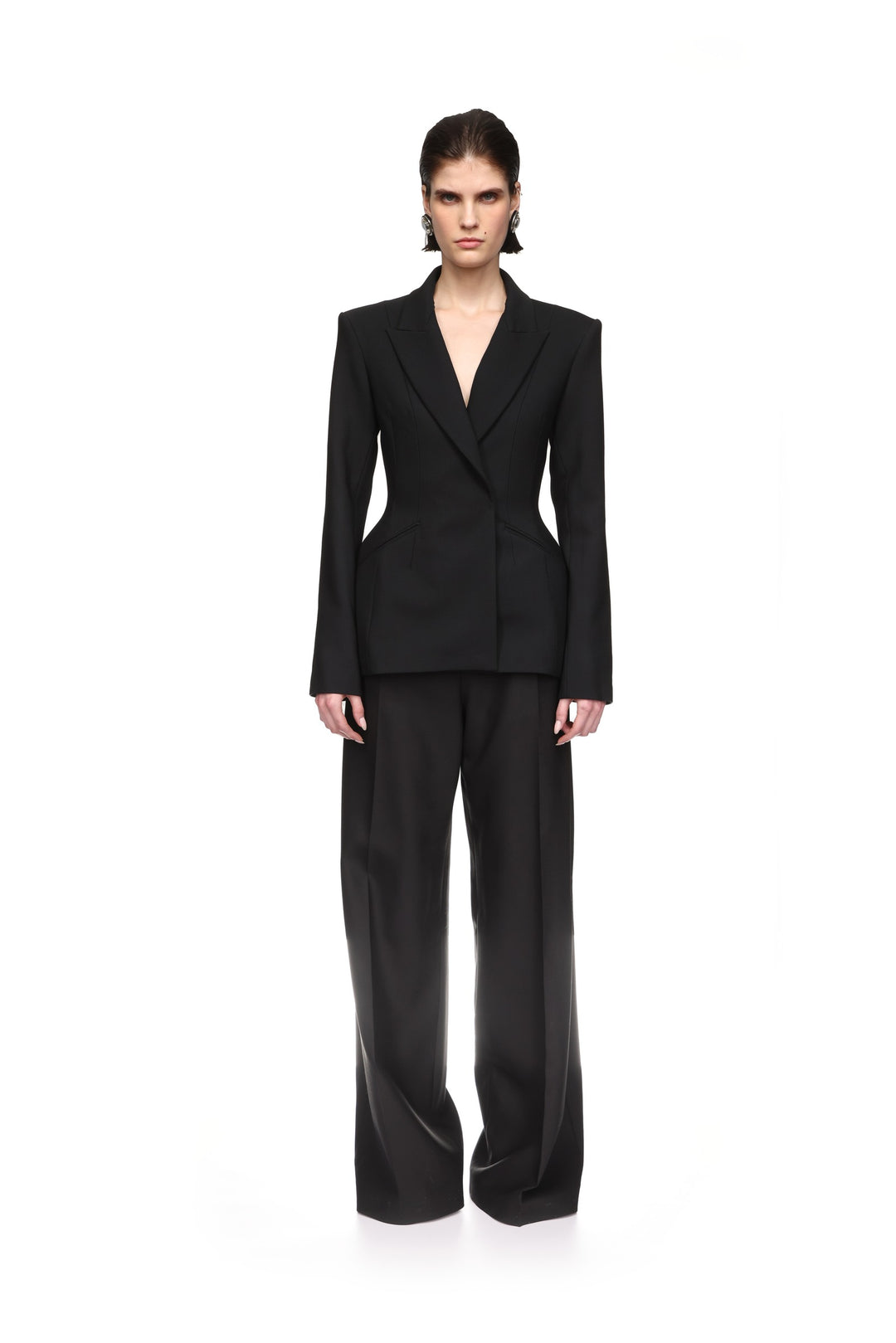 WIDE TAILORED TROUSERS IN BLACK