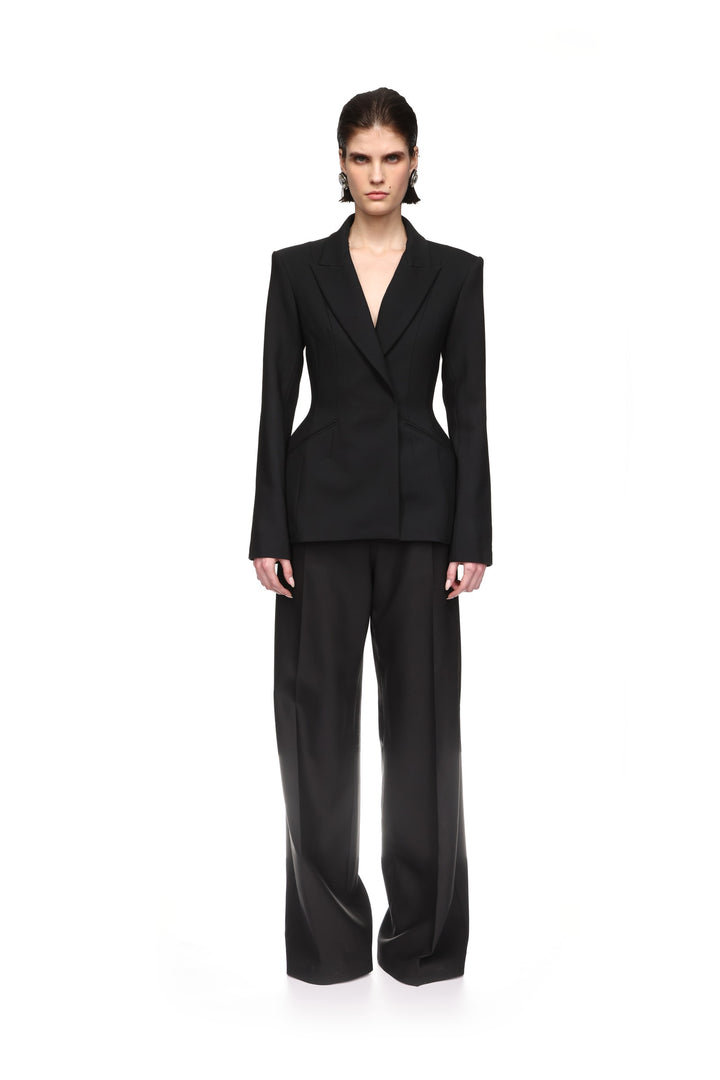 WIDE TAILORED TROUSERS IN BLACK