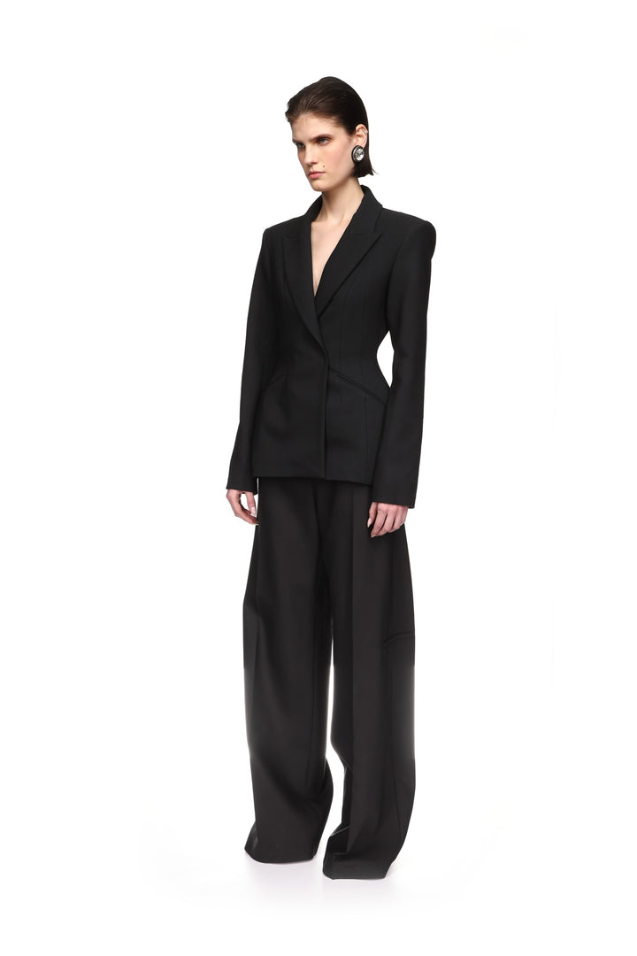 WIDE TAILORED TROUSERS IN BLACK