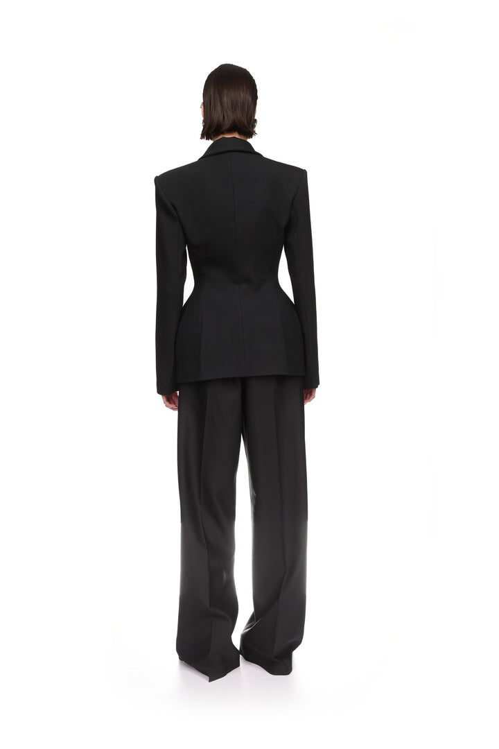 WIDE TAILORED TROUSERS IN BLACK