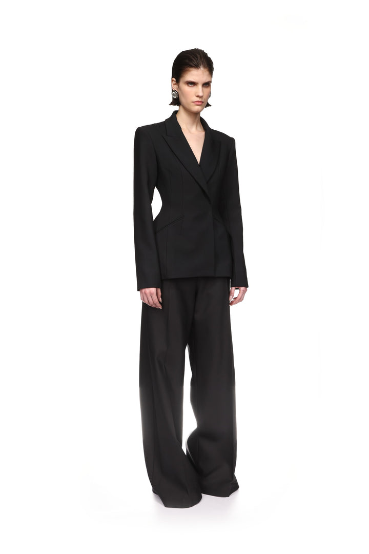 WIDE TAILORED TROUSERS IN BLACK