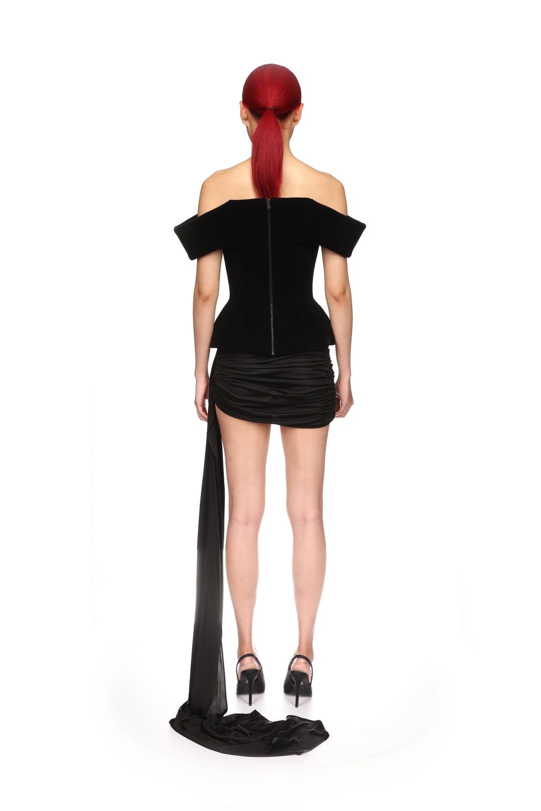 OFF THE SHOULDER VELVET TOP