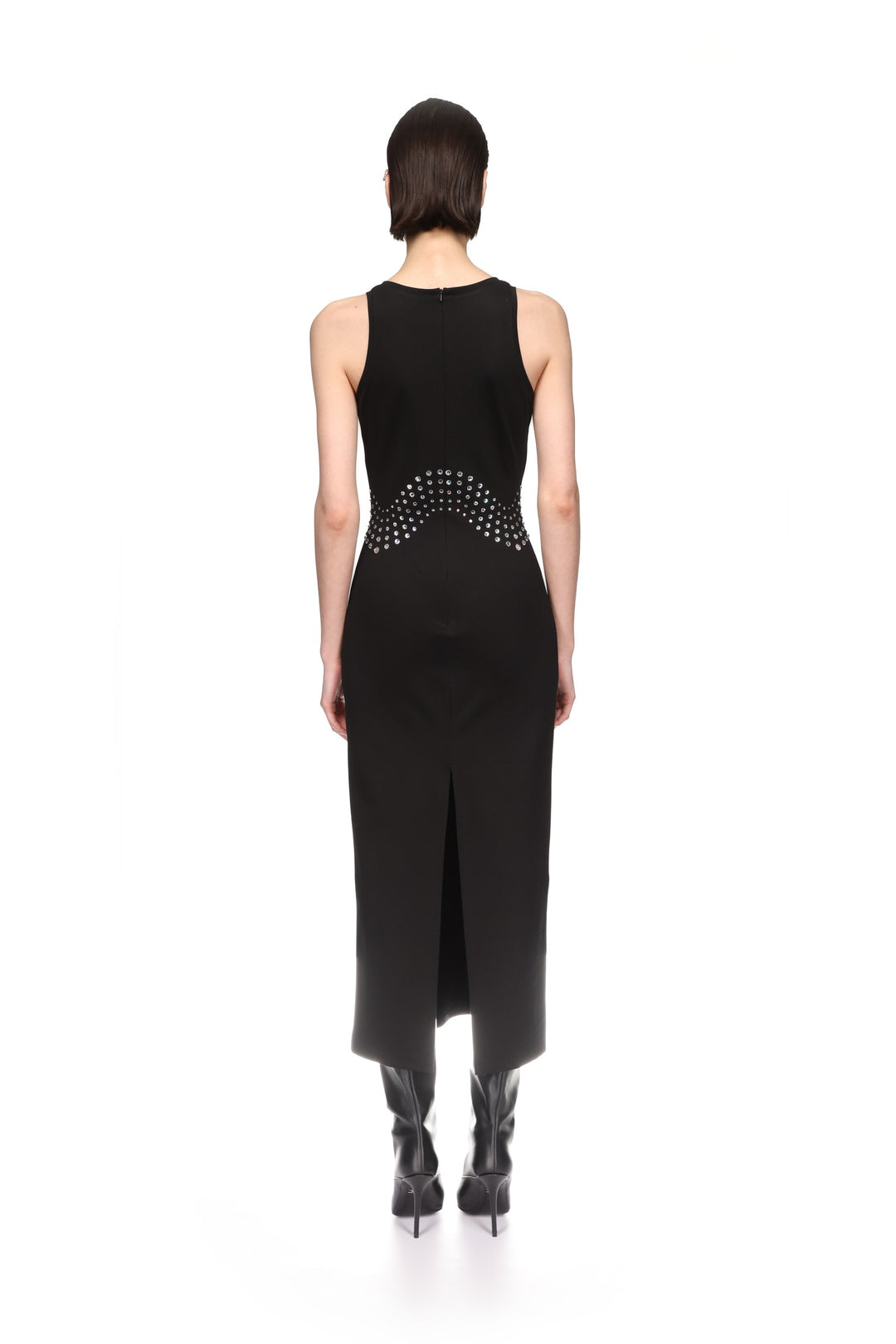 CRYSTAL EMBROIDERED TANK MIDI DRESS