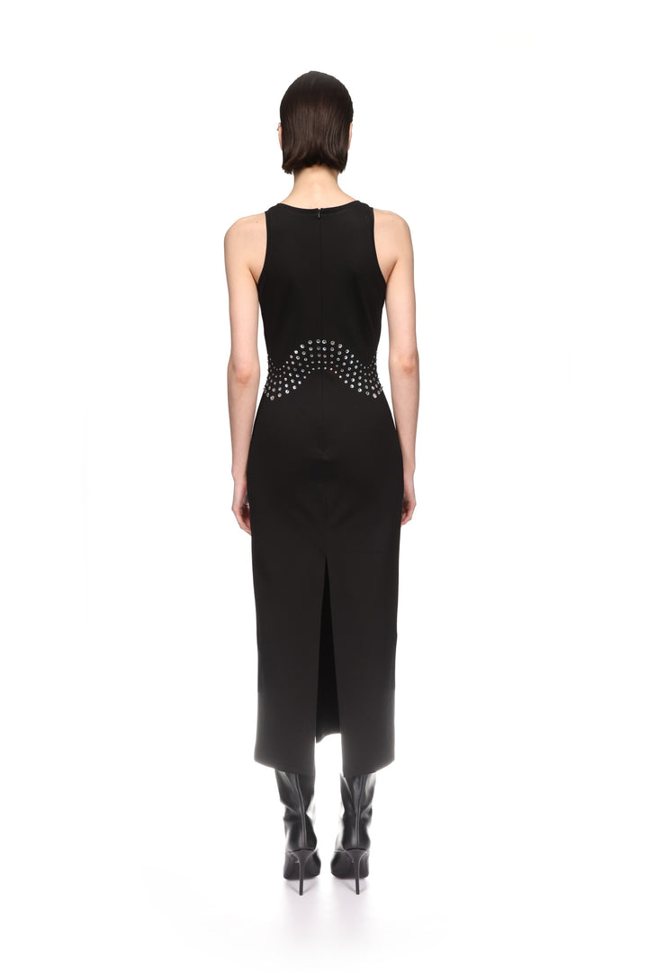 CRYSTAL EMBROIDERED TANK MIDI DRESS
