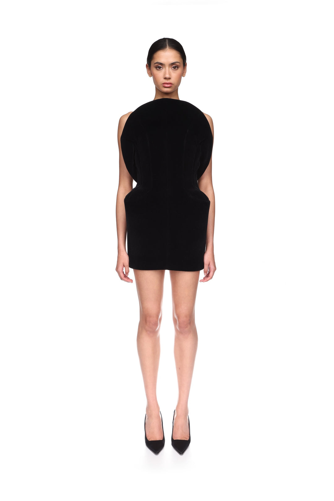 david koma v cut mini dress David Koma Crystal Embellished Mini Dress