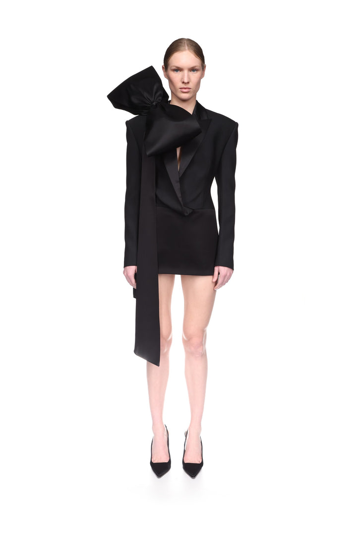 OVERSIZED BOW JACKET MINI DRESS