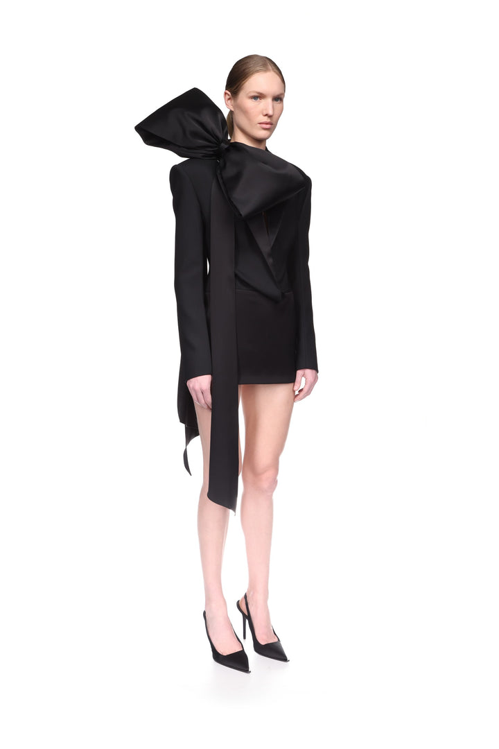 OVERSIZED BOW JACKET MINI DRESS