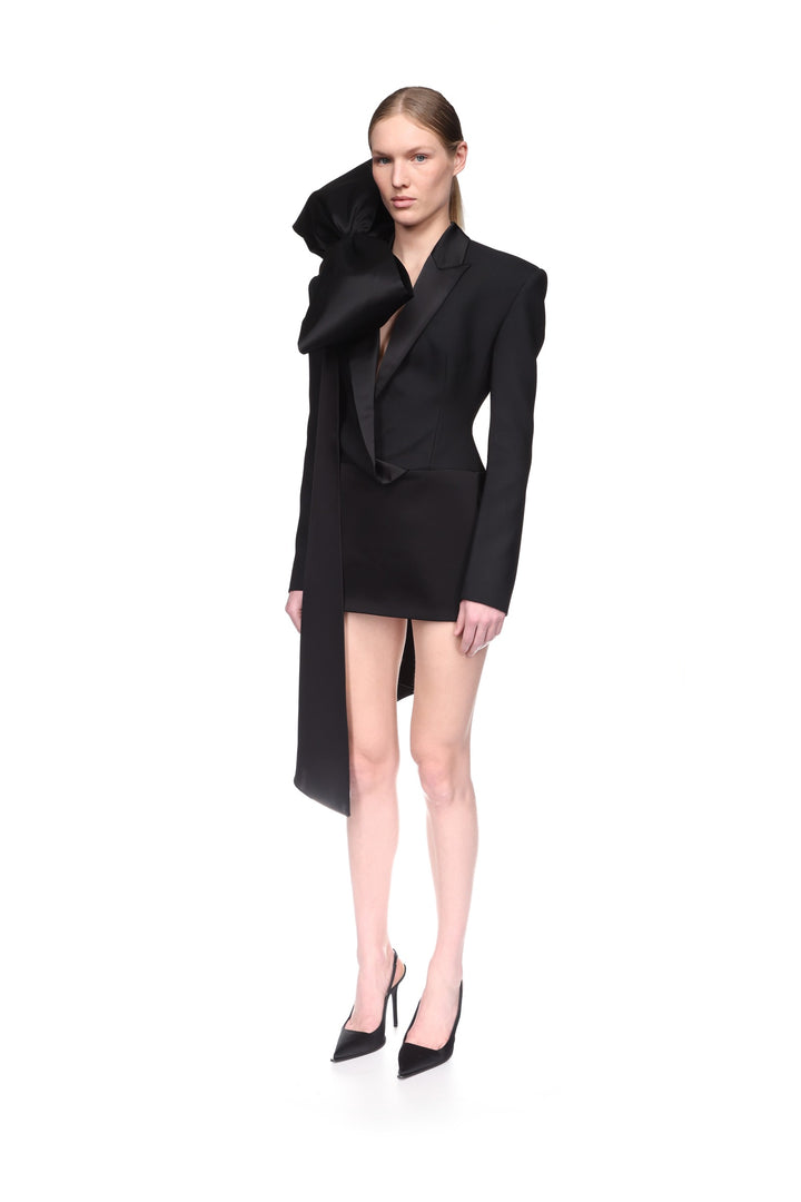 OVERSIZED BOW JACKET MINI DRESS