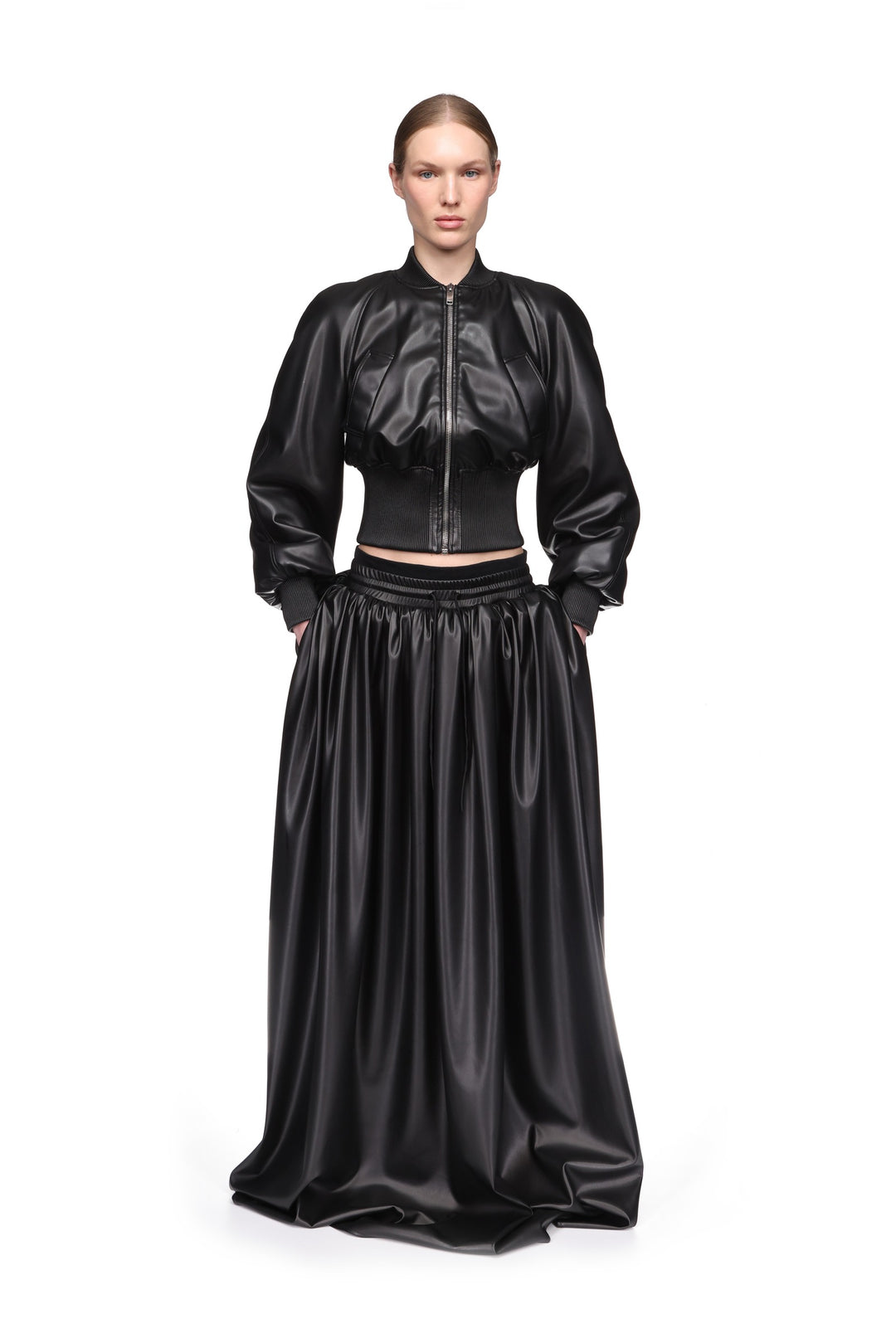 FAUX LEATHER MAXI SKIRT
