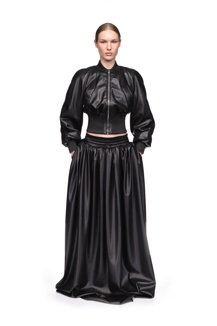FAUX LEATHER MAXI SKIRT