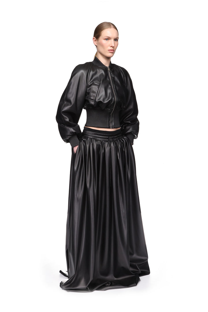 FAUX LEATHER MAXI SKIRT