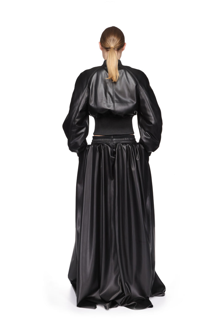 FAUX LEATHER MAXI SKIRT