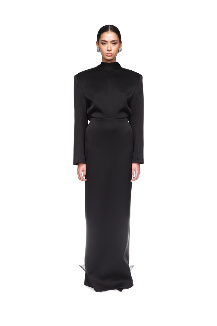 OPEN BACK TAILORED GOWN