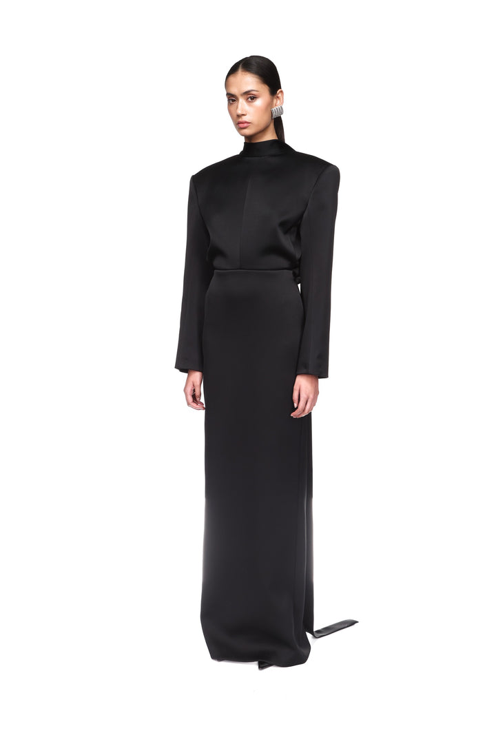 OPEN BACK TAILORED GOWN