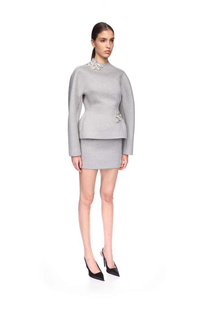 BONDED JERSEY MINI SKIRT