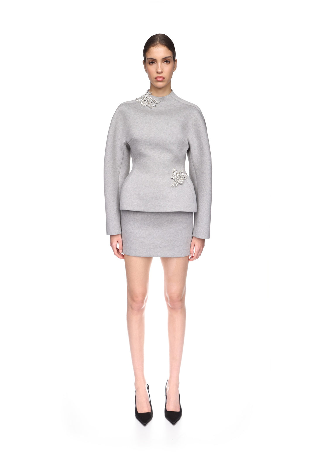 BONDED JERSEY MINI SKIRT