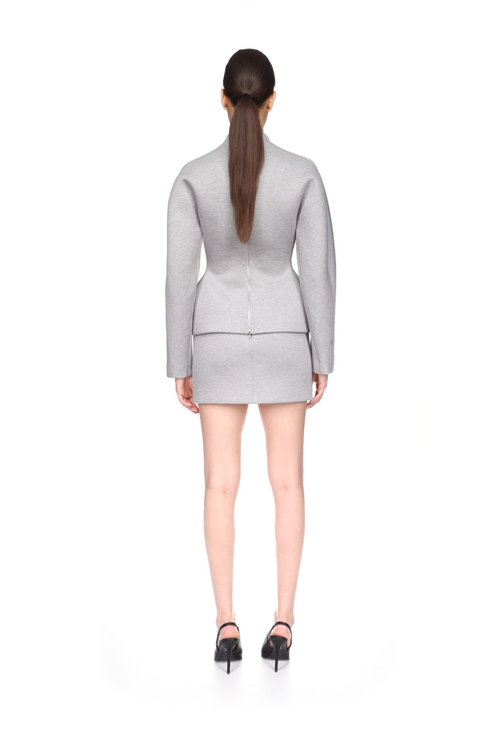 CRYSTAL BROOCH DETAIL PEPLUM TOP