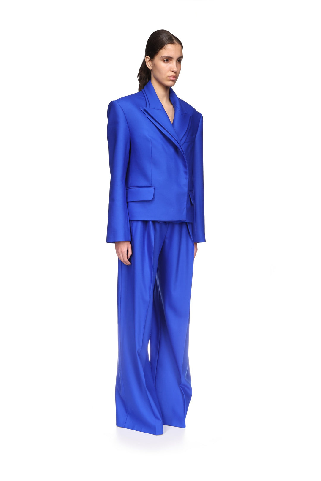 FRONT PLEAT WIDE LEG TROUSERS