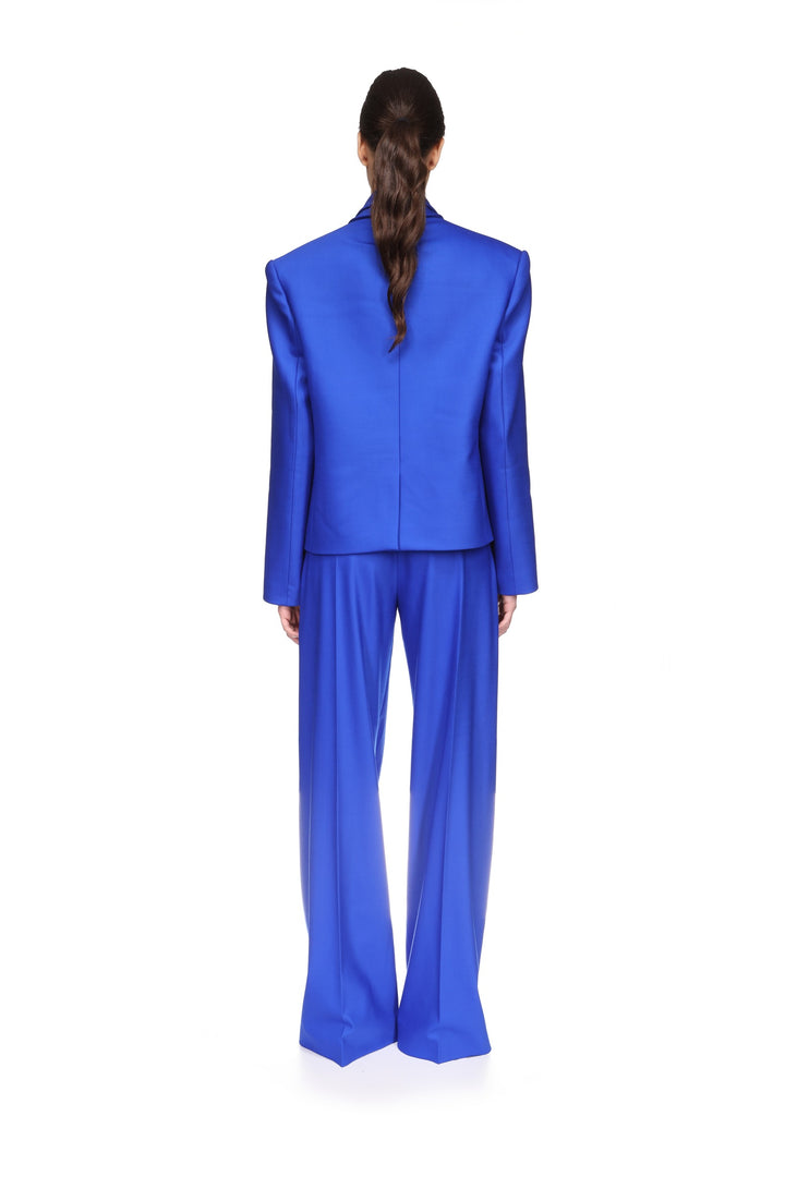 FRONT PLEAT WIDE LEG TROUSERS