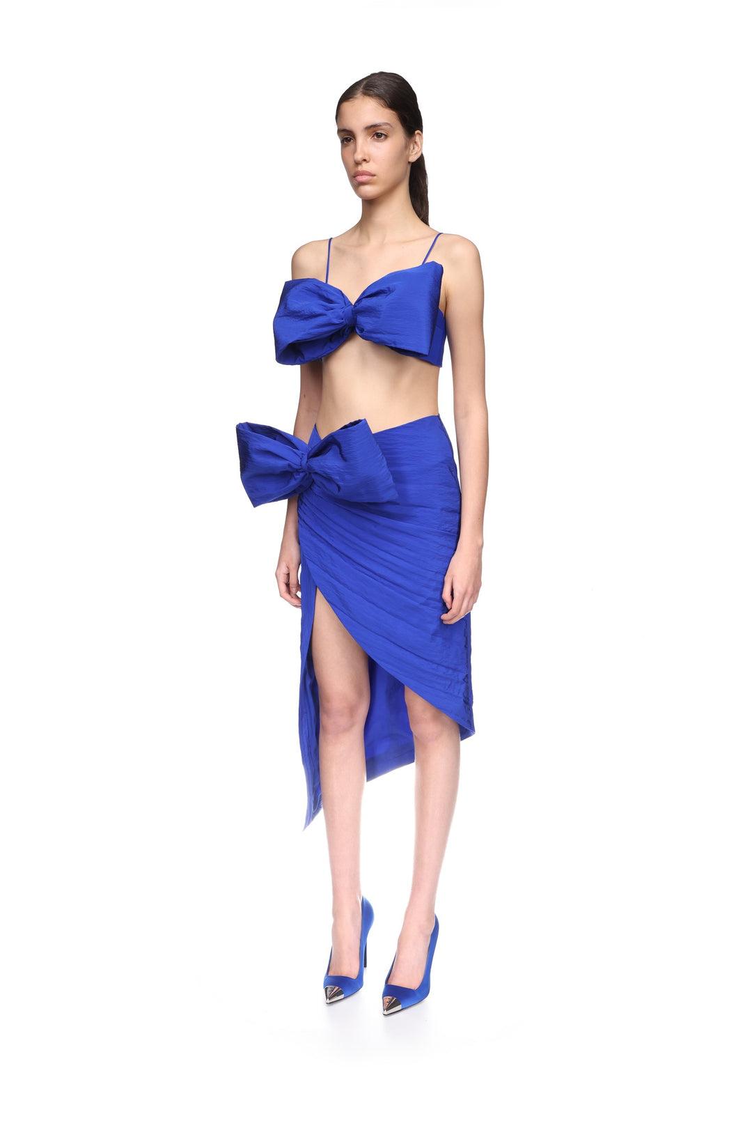 OVERSIZED BOW DETAIL ASYMMETRIC SKIRT
