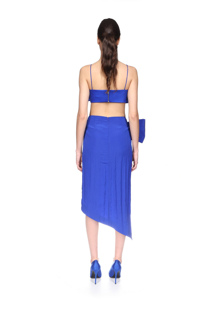 OVERSIZED BOW DETAIL ASYMMETRIC SKIRT