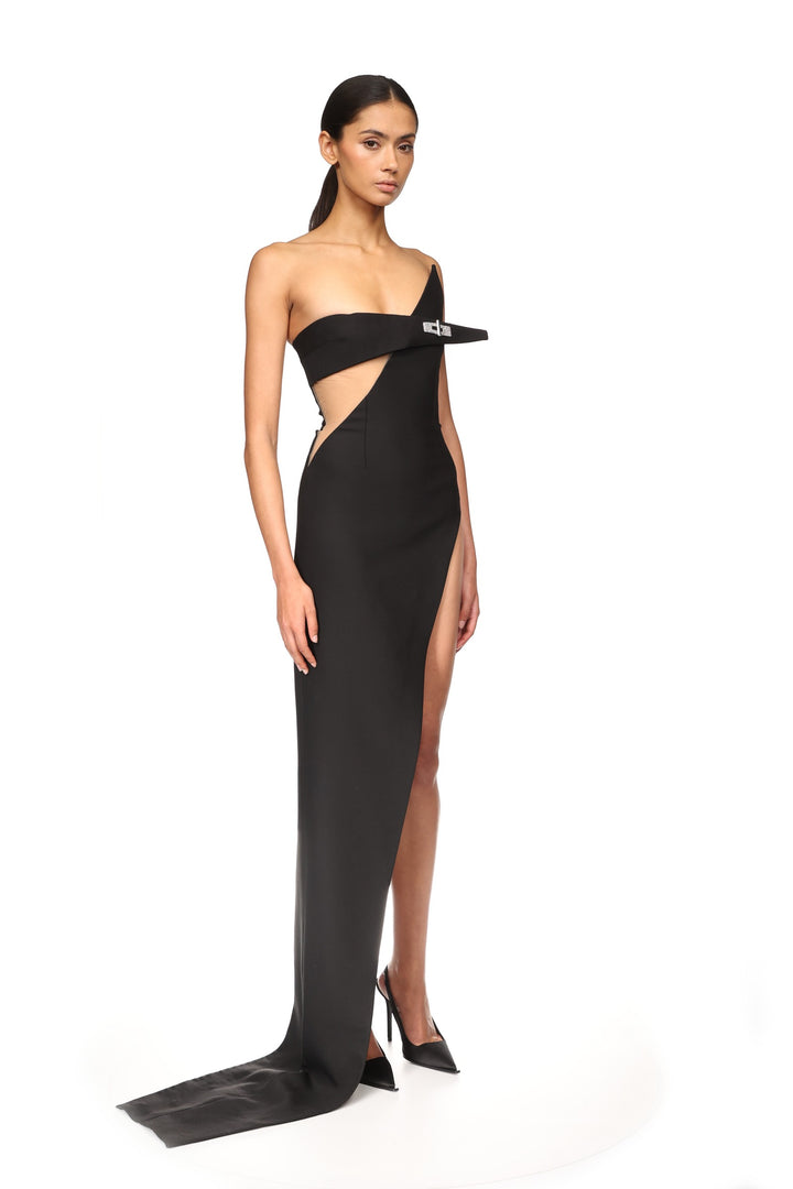 ASYMMETRIC CUT OUT GOWN