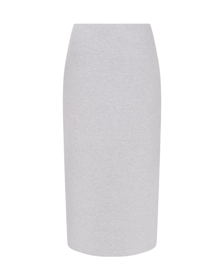 BONDED JERSEY PENCIL MIDI SKIRT