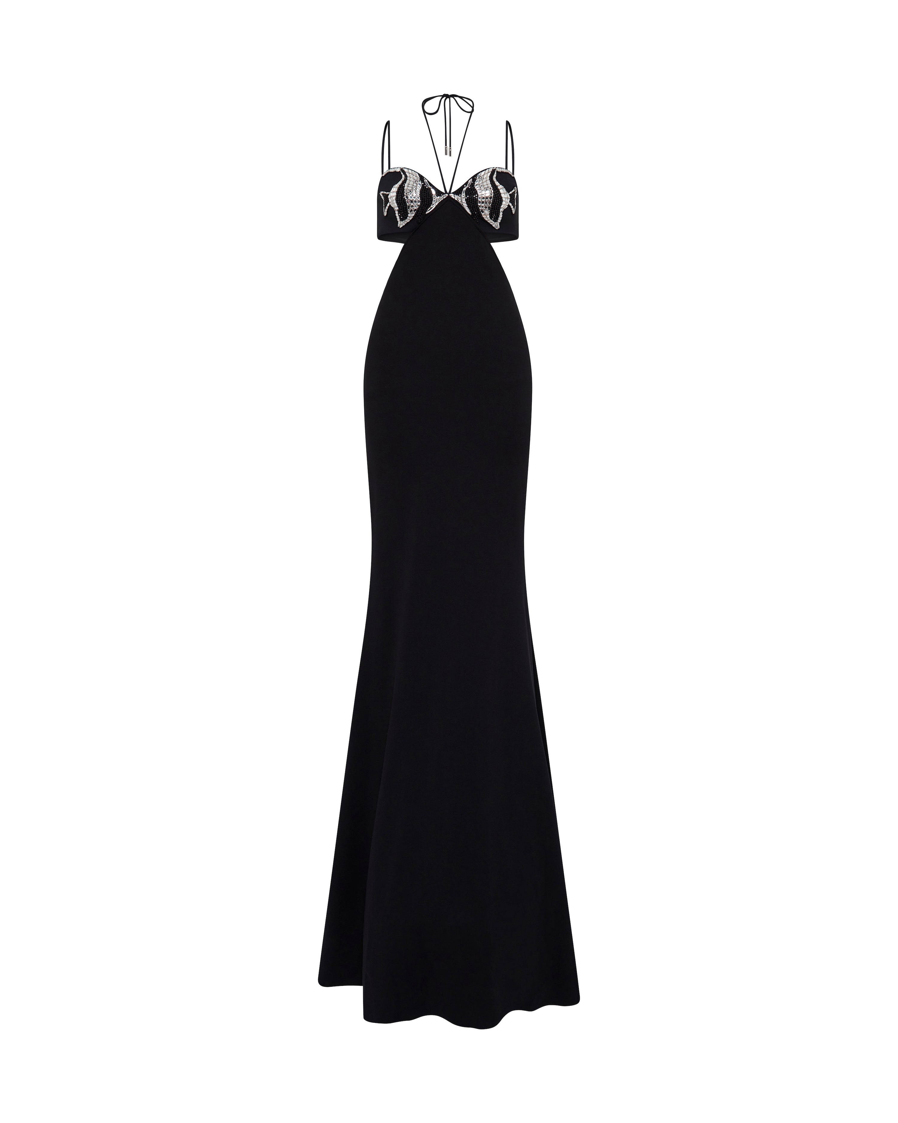 CRYSTAL FISH BRA DETAIL GOWN – David Koma