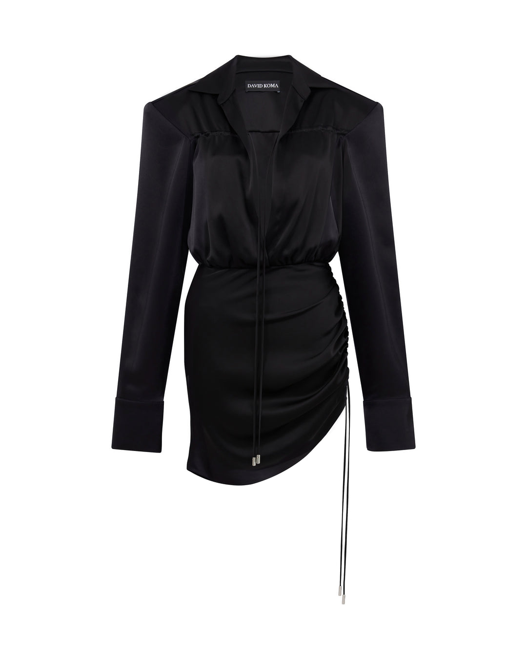 WRAP SATIN SHIRT DRESS