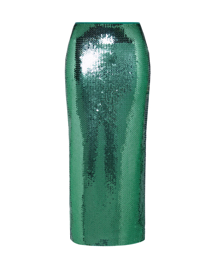 METALLIC SEQUIN PENCIL SKIRT