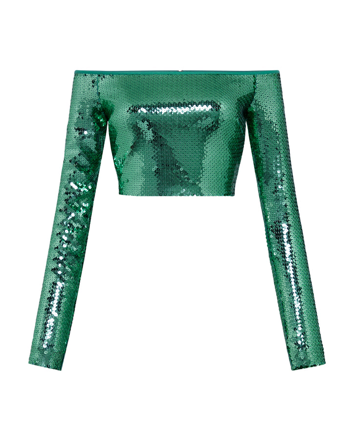 OFF SHOULDER SEQUIN TOP