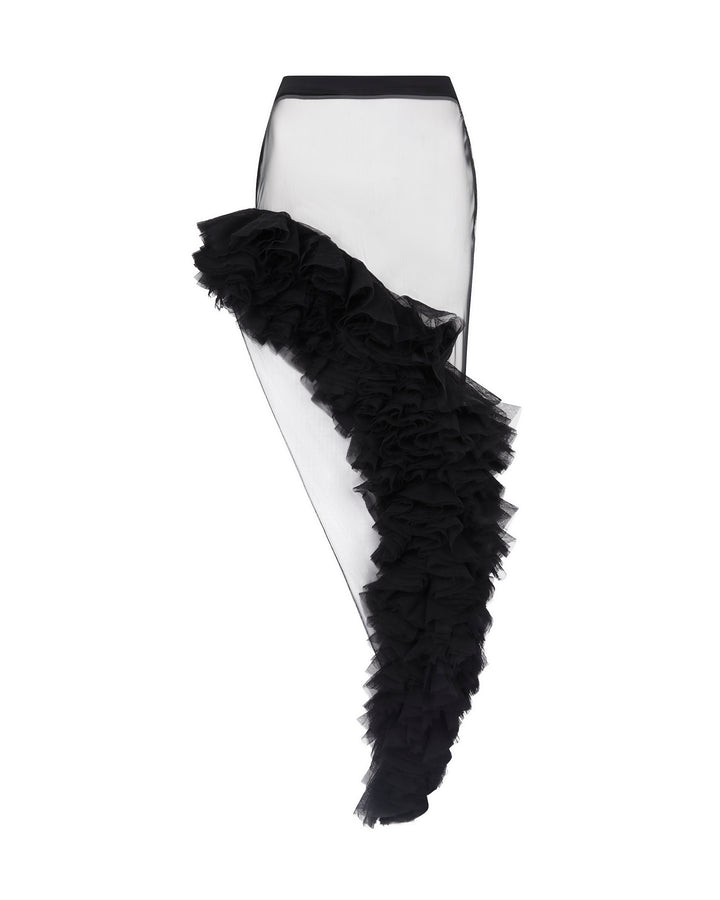 RUFFLE HEM TULLE SKIRT