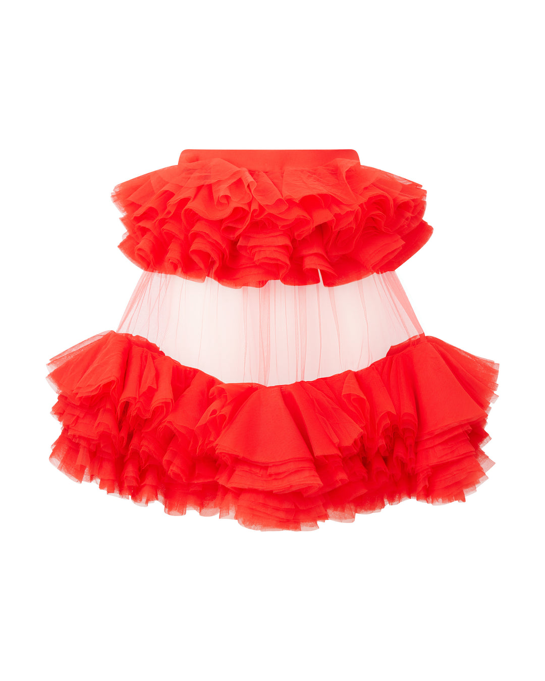 DOUBLE RUFFLE TULLE A-LINE SKIRT